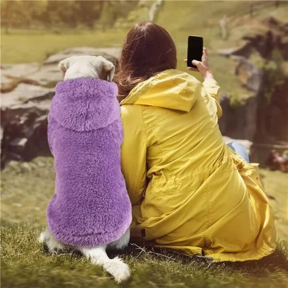 Dog Sweaters for Medium Dogs Hoodie Soft Double-Sided Plush Fleece - Picture 6 of 7
